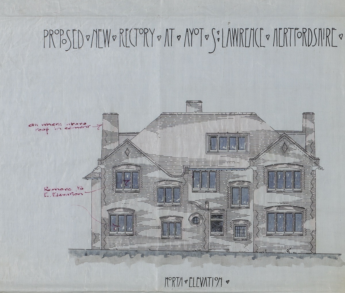 Elevation of the rectory at Ayot St Lawrence